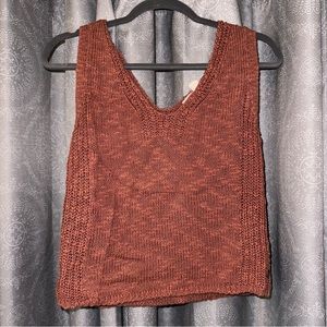 roxy tank top pink coral sweater shirt size small